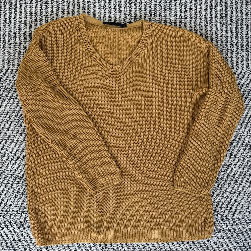 Jenni Kayne cotton V-Neck Sweater Ribbed Knit